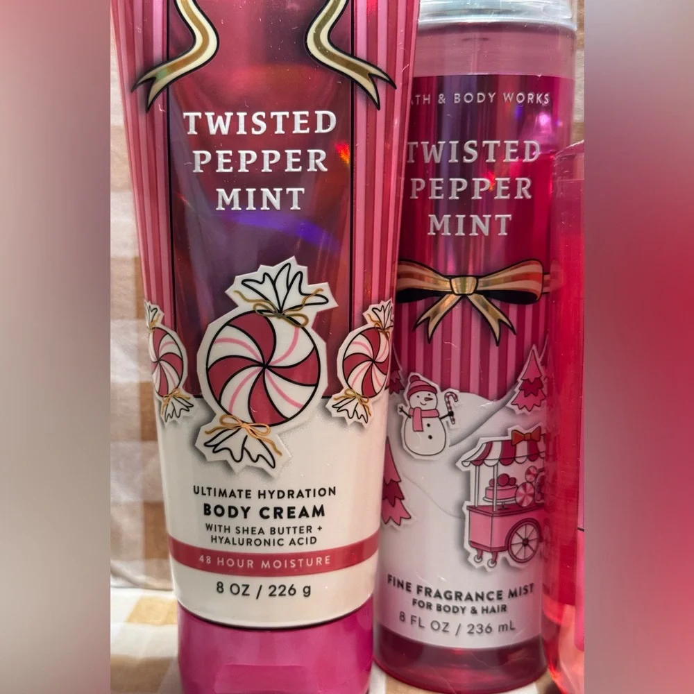 NEW B&BW Twisted Peppermint Body Set of 4 Full size items body cream body lotion